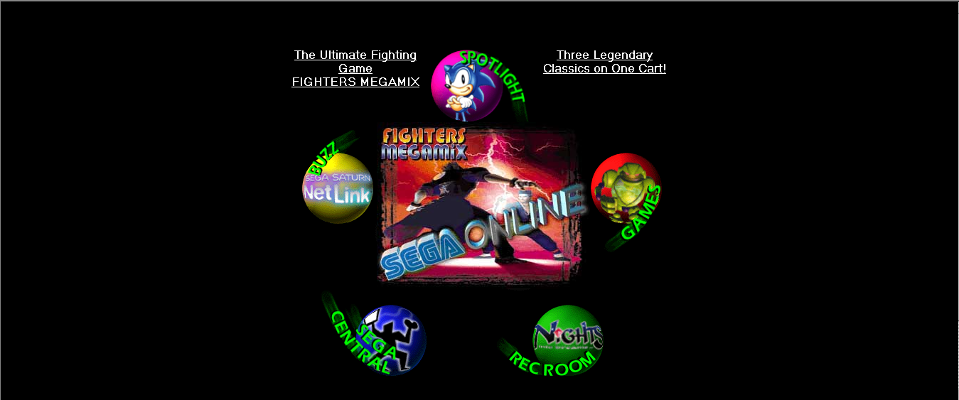 Screenshot of Sega.com
